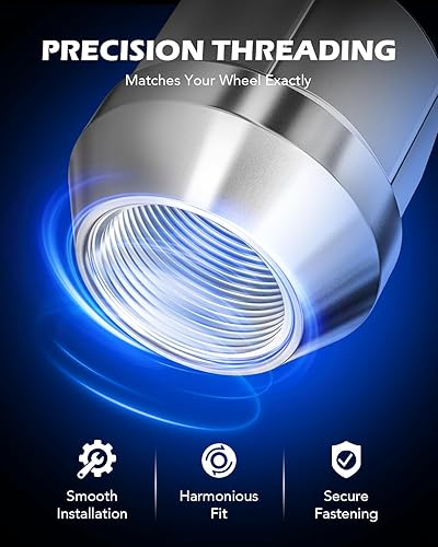 Vista 18 de Orion Motor Tech Tuercas de llanta de 1/2"-20 con asiento de cono, 3/4" 0.748 in hexagonal 1.38x0.87 pulgadas. Tuercas de rueda cromadas compatibles