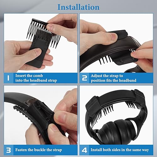 Miniatura 5 de Geekria NOVA - Diadema de gimnasio para la mayoría de los auriculares, diseño de diadema anticaída con correa de haz + accesorio de peine para el