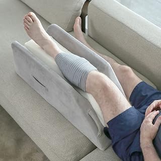 Leg Elevation Pillow with Handles|Memory Foam Leg Positioner Pillow After Surgery|Leg Wedge Pillow for Swelling, Blood Circulation, Injury, Rest|Leg, Knee, Ankle, Hip Replacement (Short)