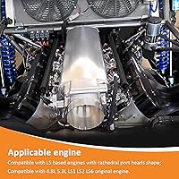 Vista 3 de Colector de admisión LS compatible con LS1 LS2 LS6 de cabezales de puerto de catedral con unidad por cable cuerpo del acelerador compatible