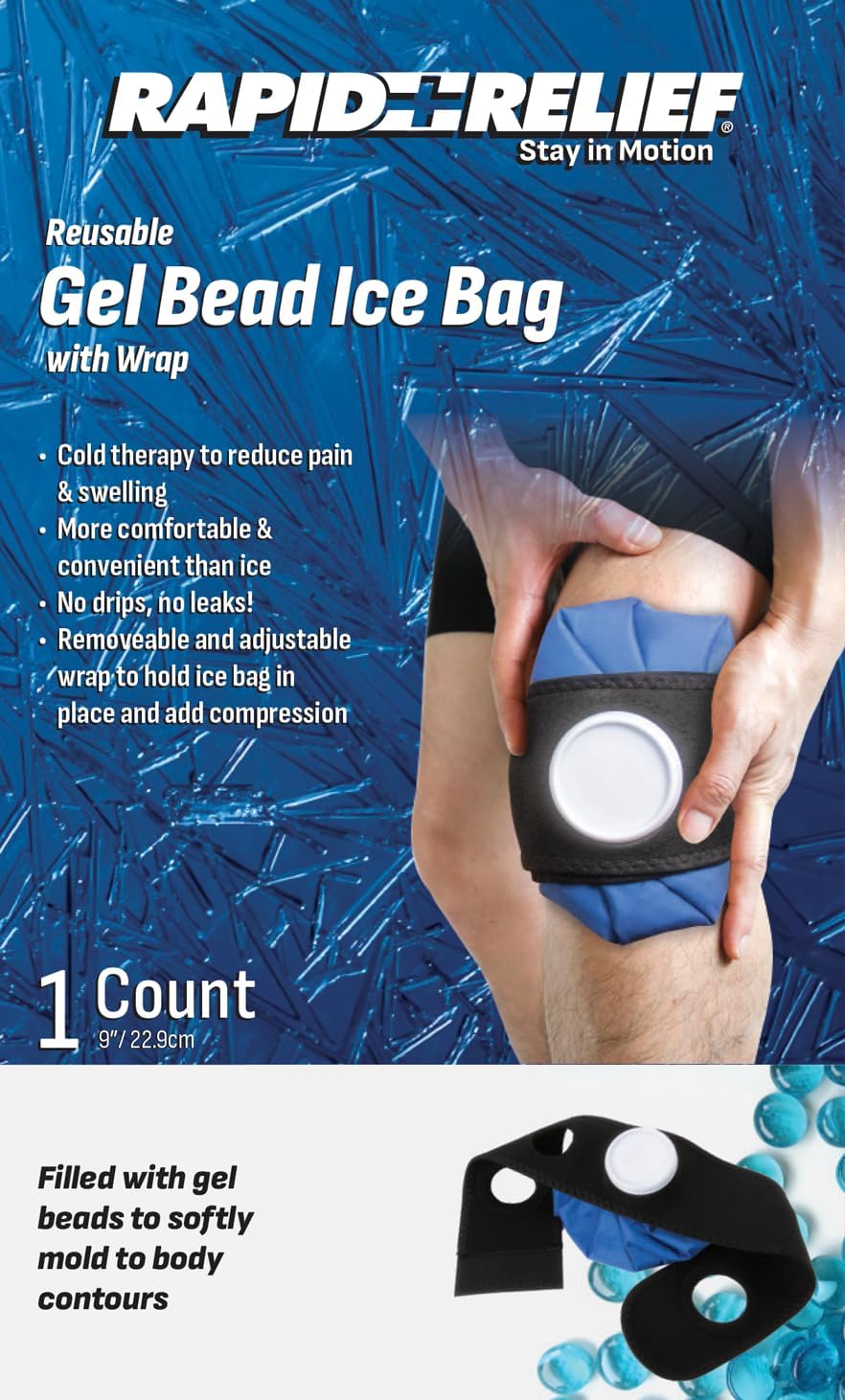 Reusable Gel Bead Ice Bag with Strap