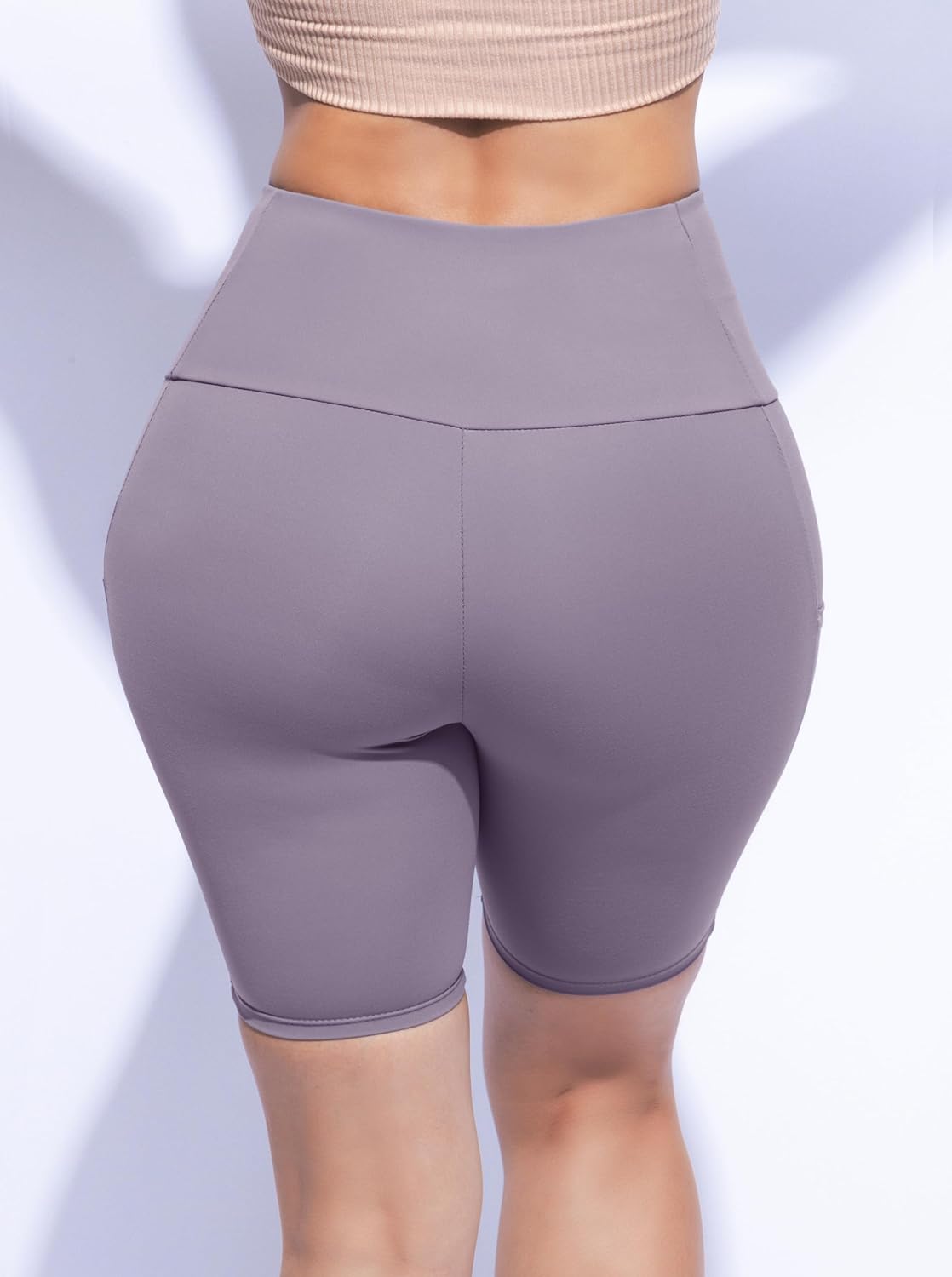 High Waisted Yoga Shorts with Pockets Super Soft Biker Shorts for Workout Gym Running