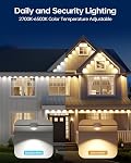 ASAHOM Permanet Outdoor Lights S107B, 72 RGBCW LEDs, AI Lighting, White | 30,000 Dynamic Effect Combination, Dual Output, Extend to 800FT, IP67 Waterproof, for Holiday Decor Daily Lighting, 100FT