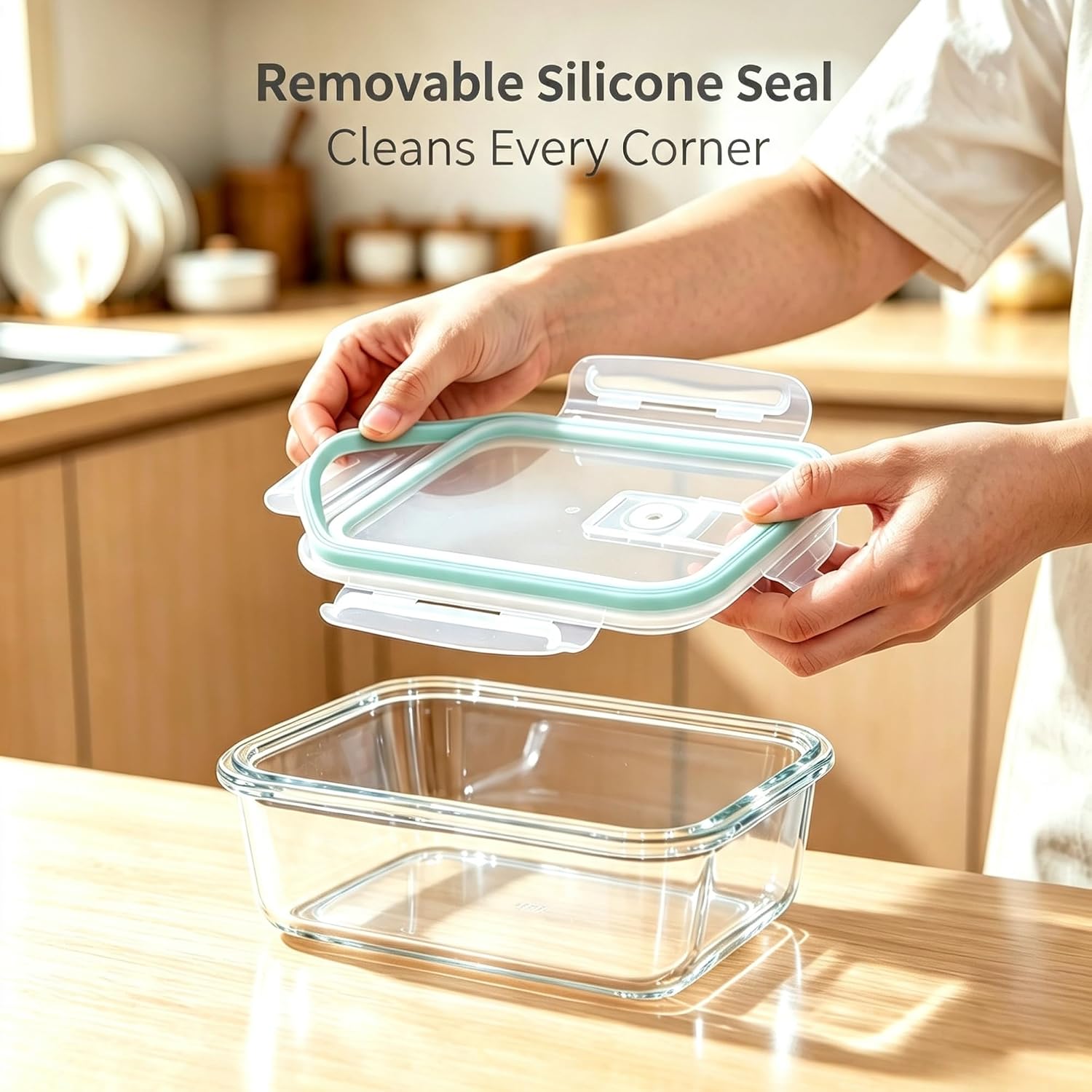 3 Pack Glass Food Storage Containers with Airtight Lids, Glass Meal Prep Containers for Lunch Office Meal Prep, Microwave, Freezer, Oven and Dishwasher Safe, BPA Free