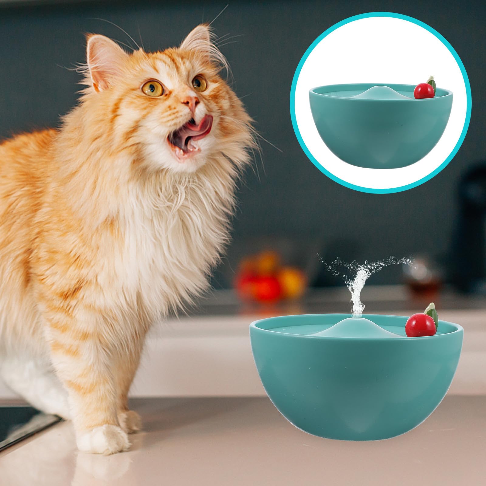 Toddmomy Fuente de Agua para Gatos Cerámica Diseño Único y Capacidad Suficiente, Bebedero Duradero y Estable Adecuado para Hogar y Mascotas Pequeñas