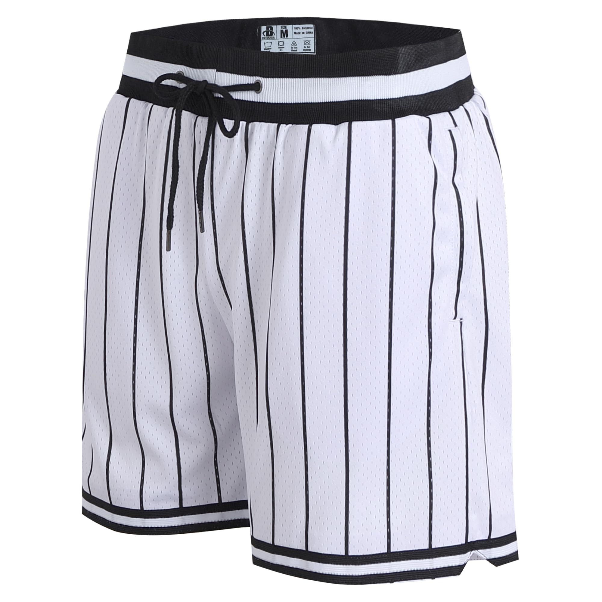 DEHANER Mens Basketball Shorts with Zip Pockets for Workout Gym Sports Featuring Breathable Mesh Fabric
