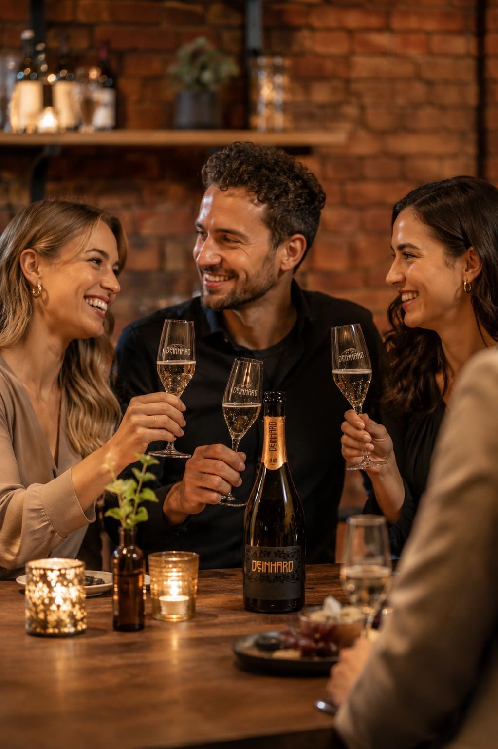 Deinhard Geschenkpaket Crémant brut 0,75 l + 2 hochwertige Sektgläser + Gutschein für eine Sektverkostung im Deinhard's Hotel im Wert von 25€