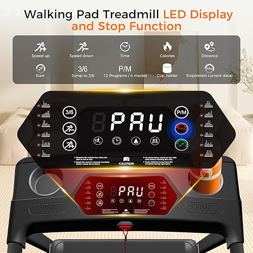 Miniatura 3 de Treadmill with Incline,3.0HP Small Treadmills for Home,Portable Electric Treadmill with Handles,Lightweight Walking Pad,Compact Running