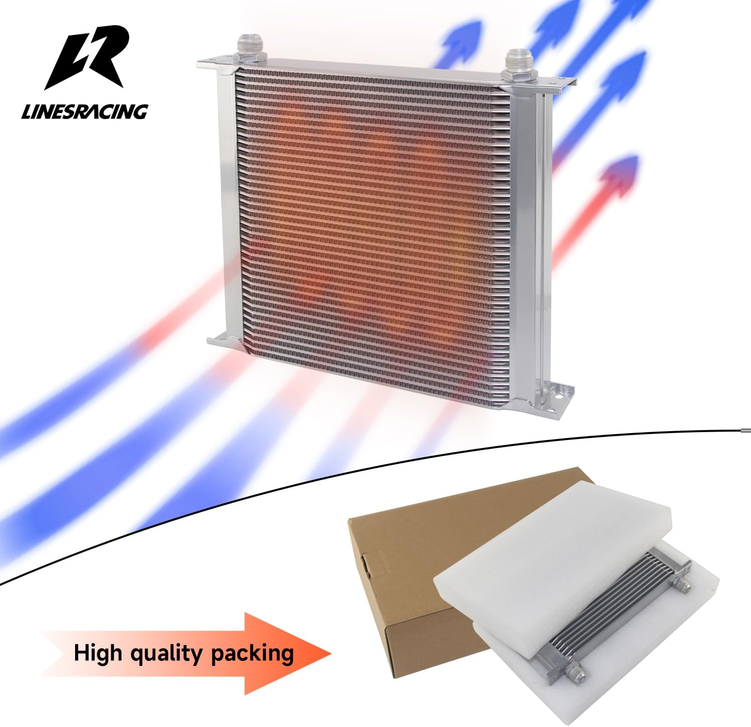 AN10 40 Row Aluminum Engine Oil Cooler Radiator Transmission MOCAL Style Silver
