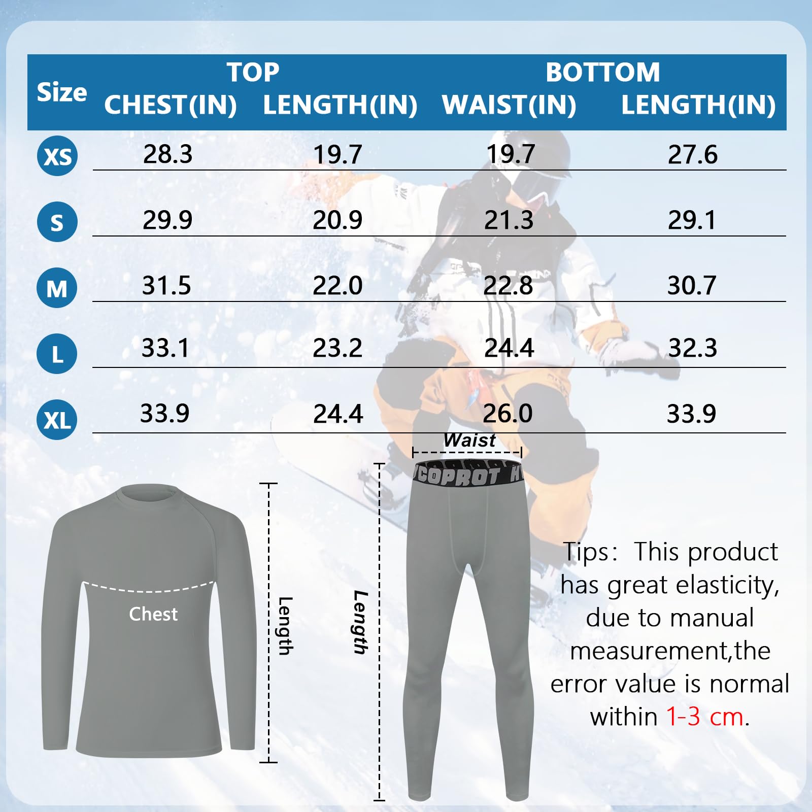 HYCOPROT Intimo Termico Bambino Set per Ragazzo Bambini Termica Biancheria Intima Asciugatura Rapida Base Layer Intimo Termica Funzionale Set Traspirante per Sci Ciclismo Calcio e Gli Sport Invernali