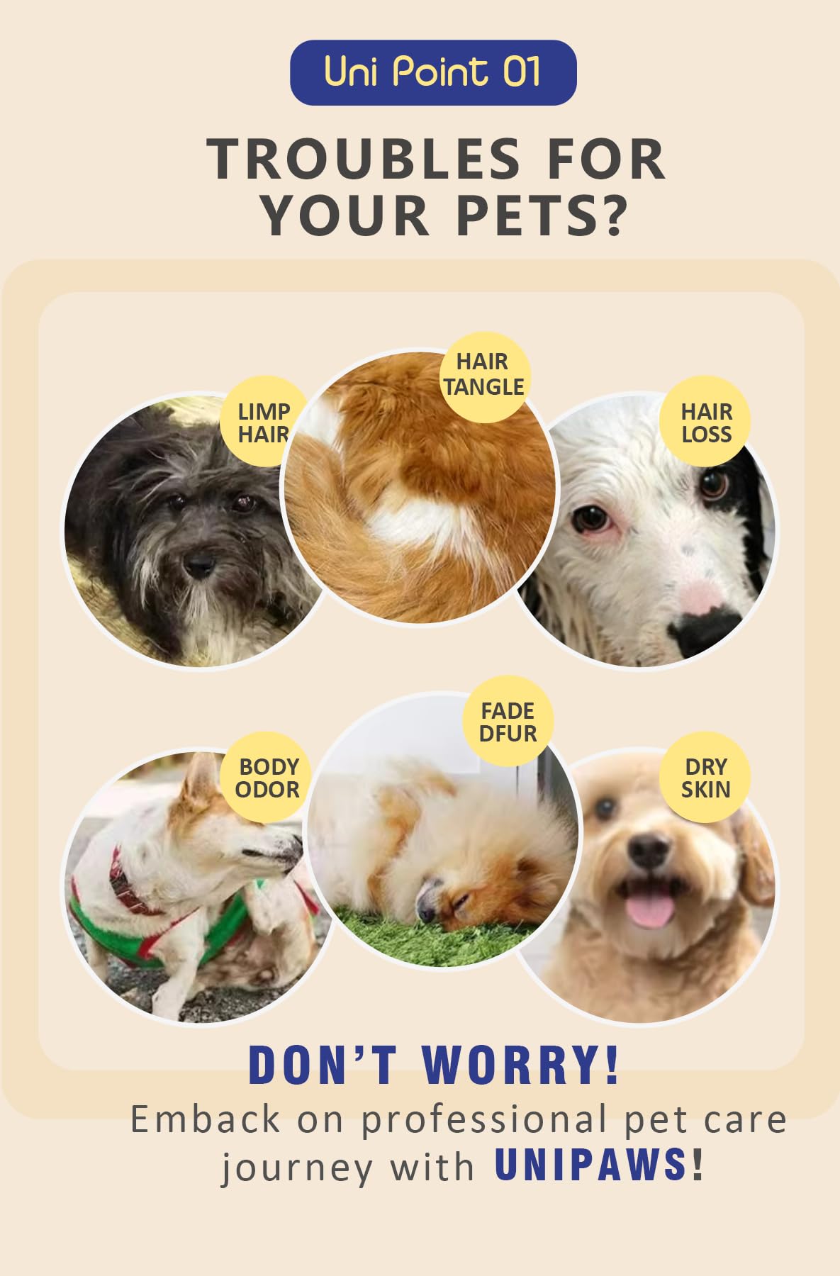 Unipaws Biotin Dog Conditioner for Long Hair – Made in Korea, Vet-Approved Probiotic Formula for Detangling, Deshedding & Repair, Softens & Smooths Coat, Salon-Quality, Fresh Scent,16.9 fl oz 500ml