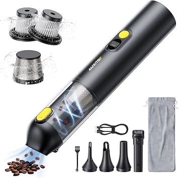 AUXITO Car Vacuum Portable Cordless 14000Pa Suction, Handheld Vacuum Blow & Suction 2 in 1, Small Vacuum Cleaner Hand Held Vacuum for Car, Home, Pet, Office, Ideal Gifts for Men & Women Black