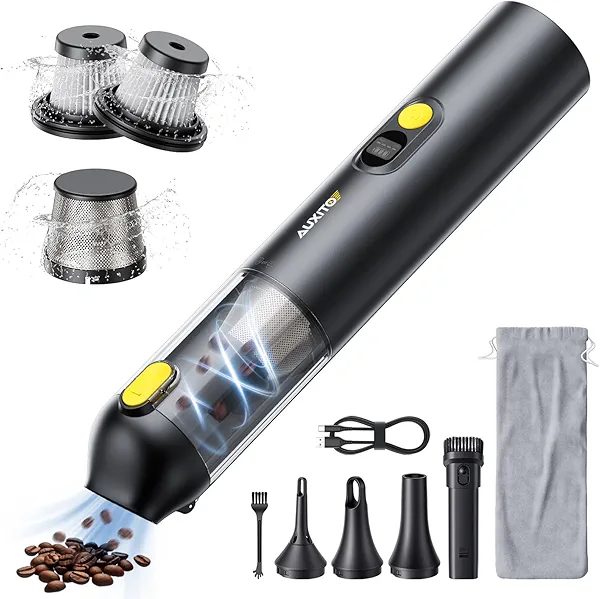 AUXITO Car Vacuum Portable Cordless 14000Pa Powerful Suction, Handheld Vacuum Blow & Suction 2 in 1, Small Vacuum Cleaner Hand Held Vacuum for Car, Home, Pet, Office (Black)