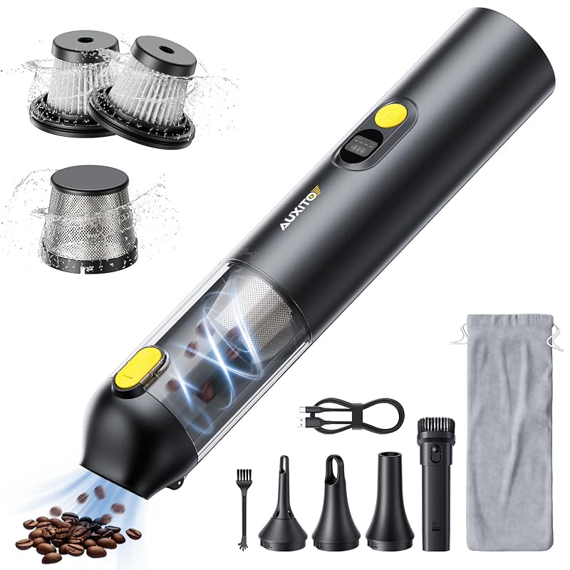 Aspirador Automotivo Portátil AUXITO sem Fio 4 em 1, 14.000 Pa, Preto