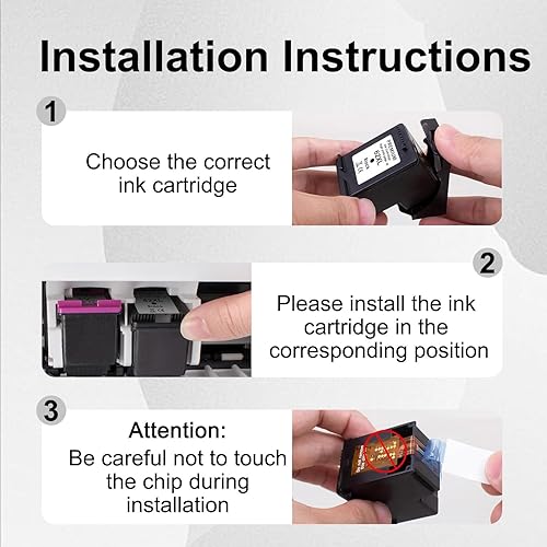 Miniatura 4 de 63XXL - Cartuchos de tinta negra de repuesto para HP Ink 63 63 XL, funciona con HP OfficeJet 3830 4650 4655 5255 3833 Envy 4520 4512 DeskJet 1112