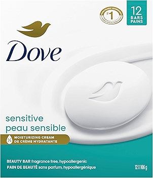Dove Fragrance-Free Moisturizing Beauty Bar for Sensitive Skin