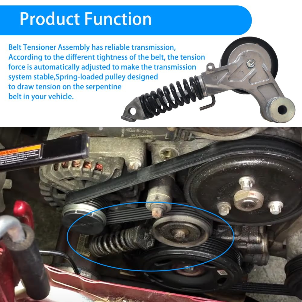 Engine Serpentine Belt Drive Kit Compatible with Chevrolet Cruze 2011-2016 Sonic 2012-2019 Trax 2013-2020 Cruze Limited 2016 Buick Encore 2013-2020 1.4L Belt Tensioner Assembly 25195388 55565236