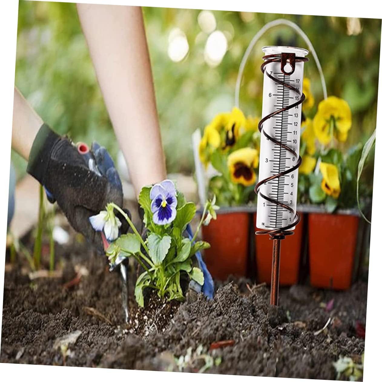 Happyyami 5pcs Glass rain Gauge Deco Outdoor Plastic rain Gauge Outdoor lamp Shade Wireless rain Gauge rain Gauge Measurement rain Measuring Cup Water rain Gauge Glass Replacement Tube Shine