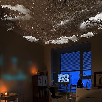 Galaxy Projector, 2-in-1 Starry Sky Projector & Night Light, 360 Adjustable LED Space Galaxy Lamp, Milky Way Mood Lighting, HD Image Star Projectors for Bedroom Hallway Ceiling Decor (12+6)