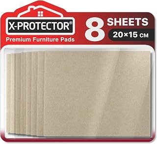 Furniture Pads X-PROTECTOR 8 PCS - 20 x 15 cm 5 mm Thick Furniture Felt Pads Heavy-Duty Floor Protectors. Premium Felt Pads for Furniture Feet - Self-Adhesive Pads Chair Leg Floor Protectors!