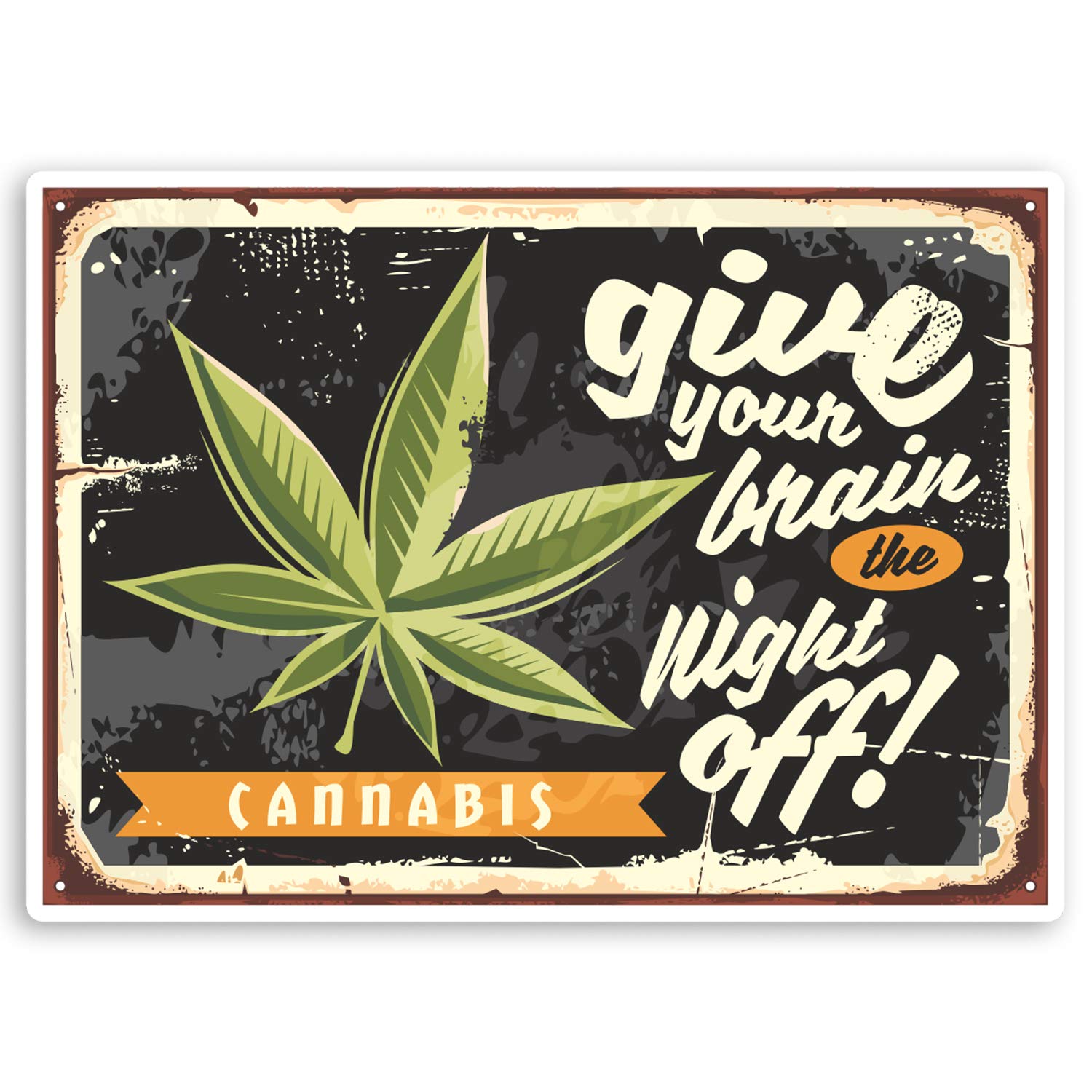 Destination Vinyl Ltd Multi 2 X 10Cm Funny Weed Vinyl Stickers - Joke Cannabis Marijuana Fun Sticker #34111 (10Cm Wide)