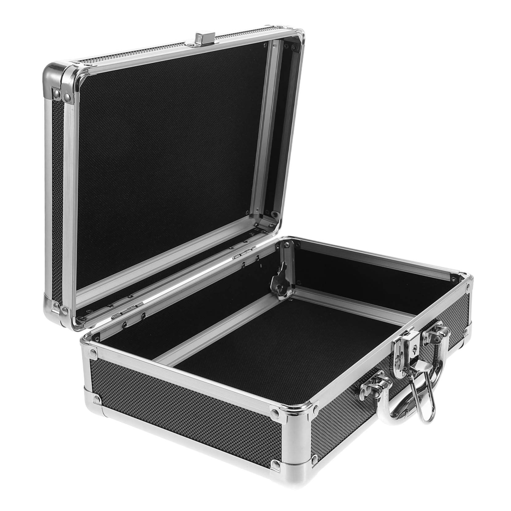 Boîte à outils portable en alliage d'aluminium avec poignée ergonomique pour bricolage