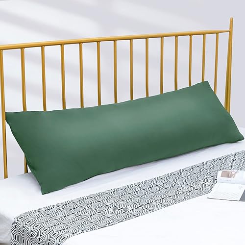 Miniatura 2 de DOWNCOOL Almohada de cuerpo completo con funda de fibra, muy suave, para dormir, transpirable, larga, 20 x 54 pulgadas, color verde salvia
