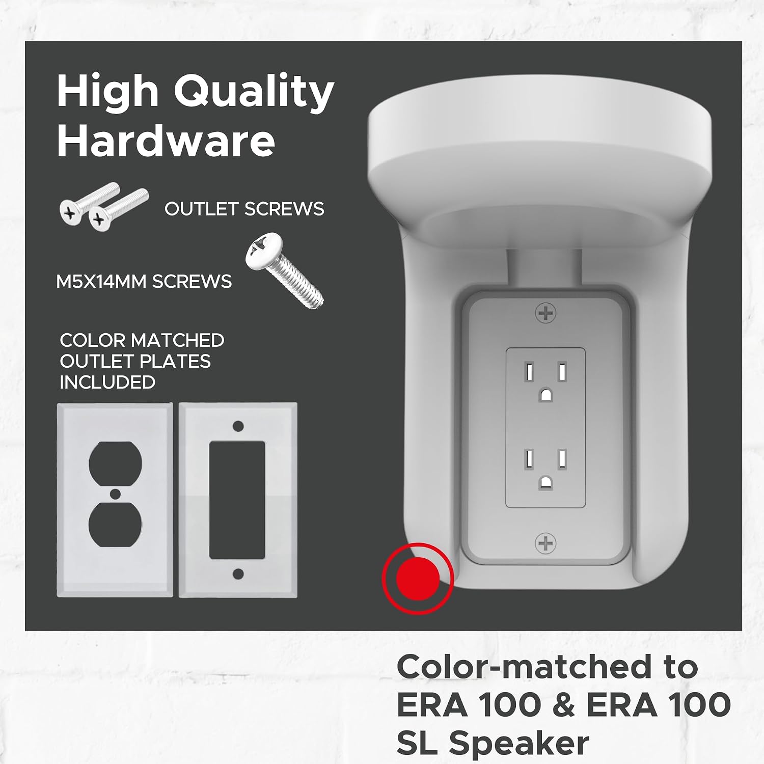 Sound Bass ERA100 Shelf Wall Outlet AC, White, Plug Mount Organizer image 5
