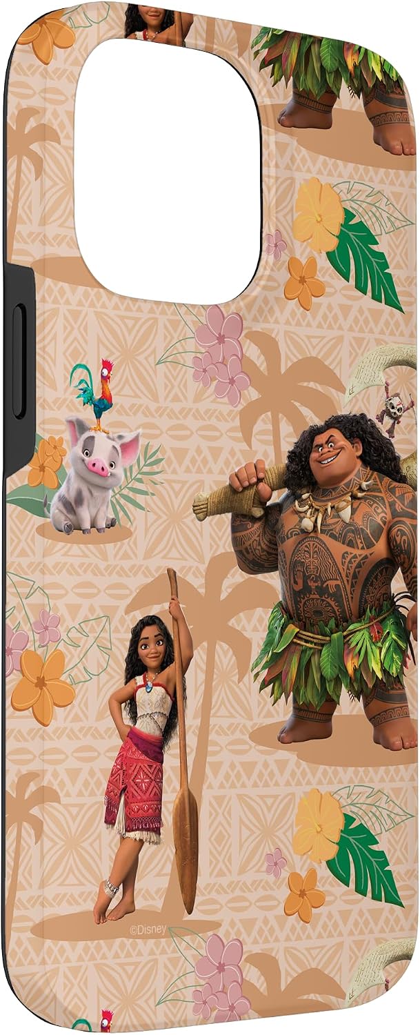 Disney Moana 2 Moana Maui Kotu Heihei and Pua Pattern Case for iPhone 14 Pro Max
