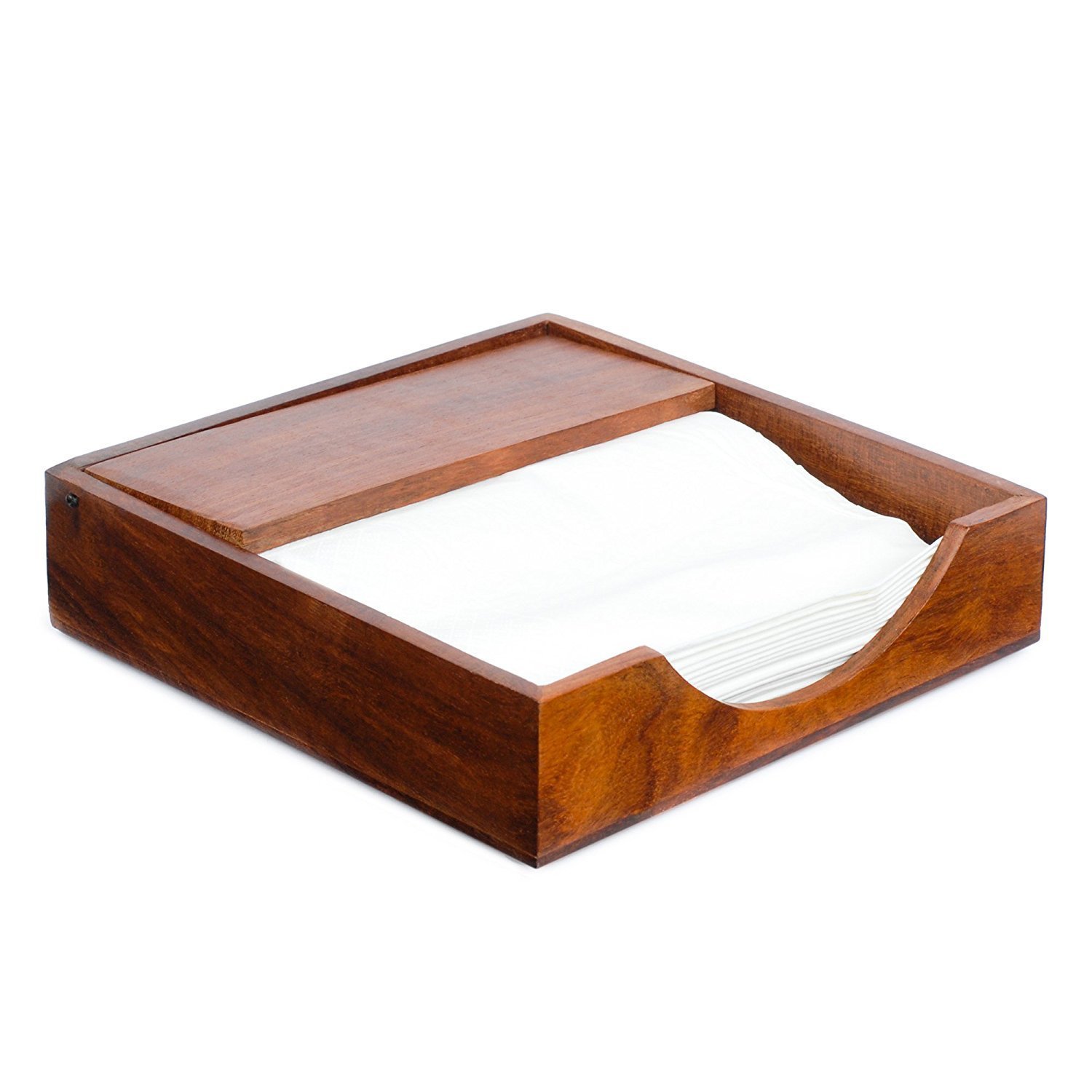 BATRA ASSOCIATESBATRA ASSOCIATES Rosewood Handmade Paper Napkin Holder (7x7-inches, Brown)