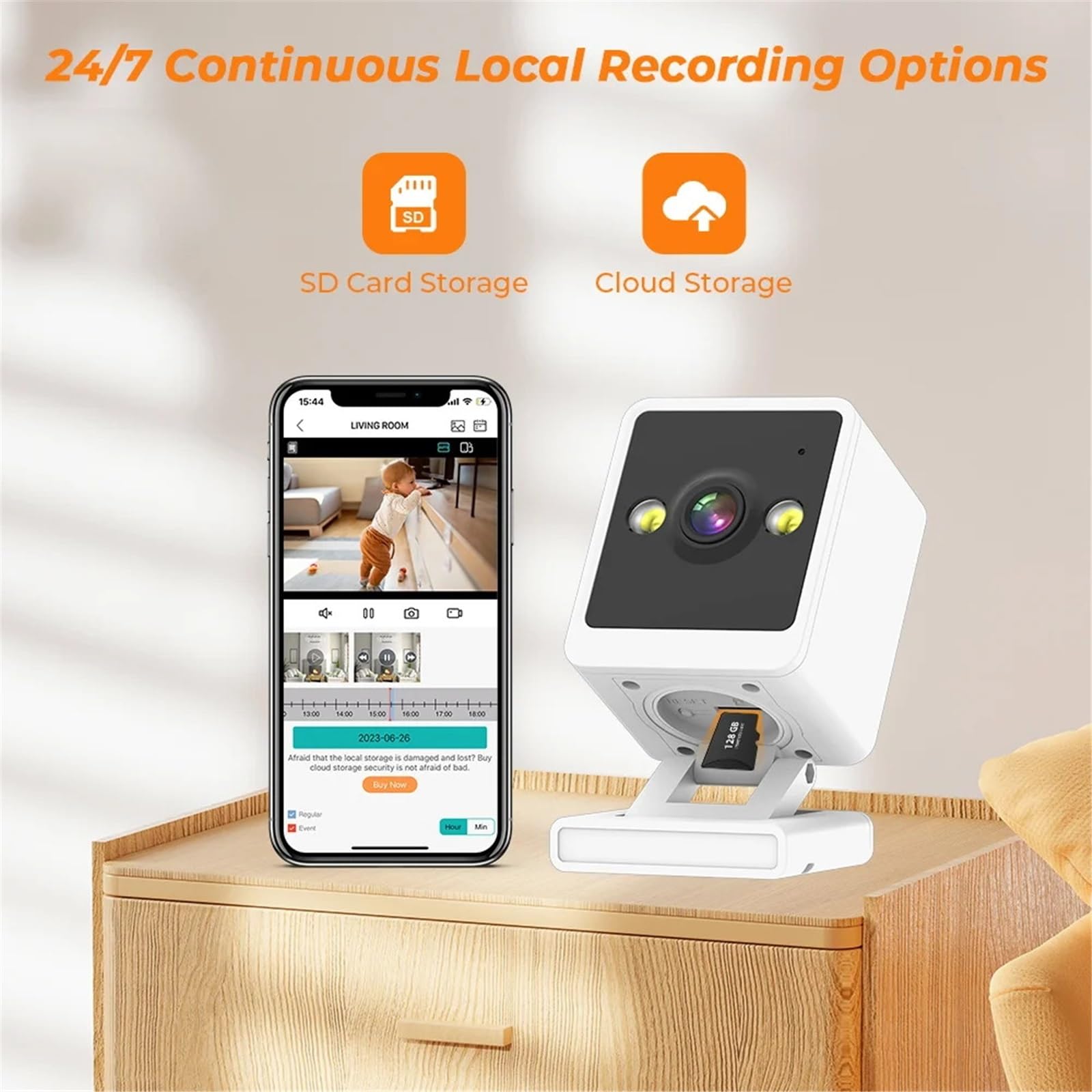 Kamera IP WiFi 2MP, bezprzewodowa niania elektroniczna, śledzenie AI, kamera monitorująca 1080P, miniaturowa CCTV do użytku wewnętrznego, Pomoc w monitorowaniu(2MP NO SD Card)