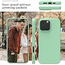 YATWIN Silicone Back Case for iPhone 16 Pro, Soft-Touch Phone Back Cover for Apple iPhone 16 Pro - Link Cyan gallery image