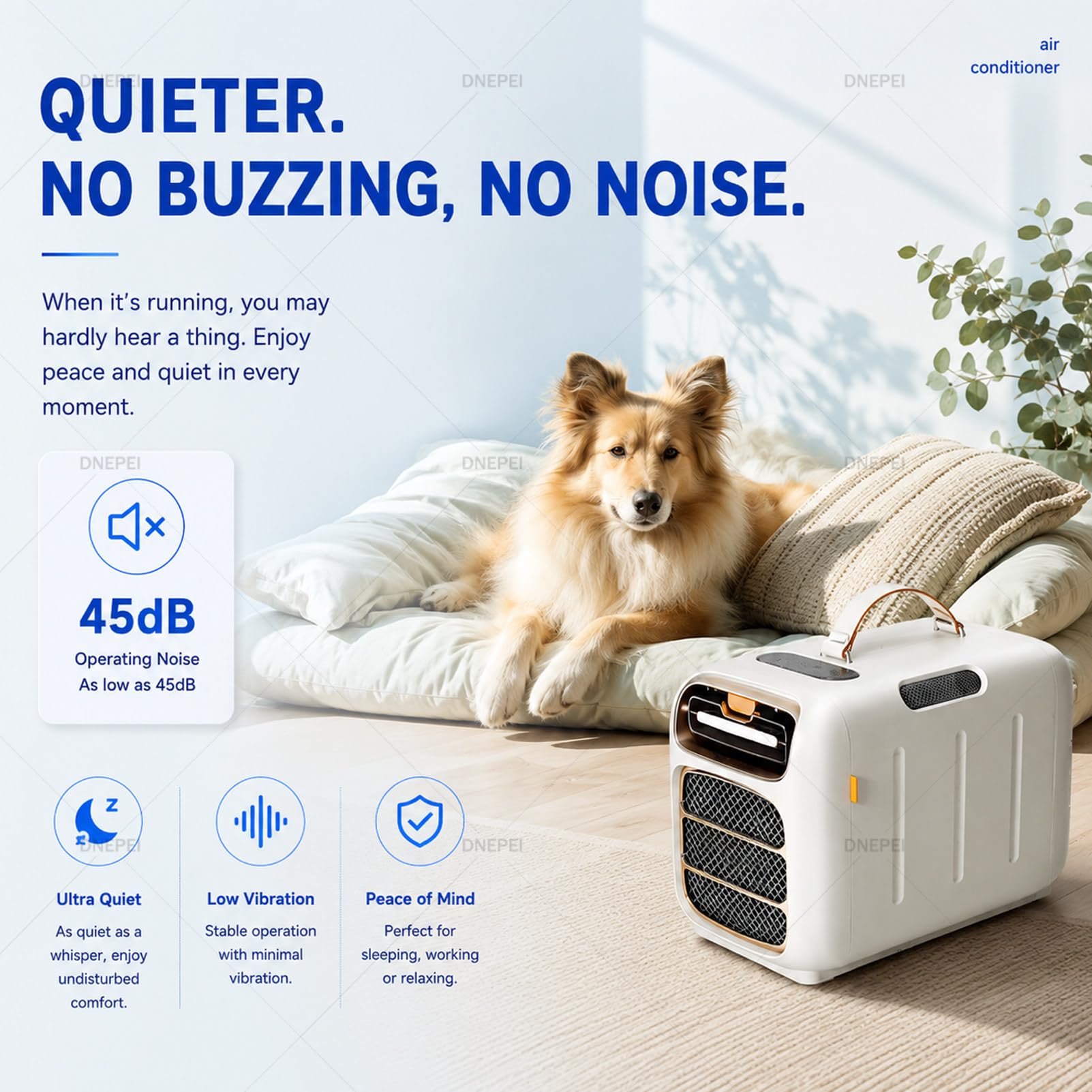 Aire Acondicionado Camping,Aire Acondicionado portátil sin Tubo Exterior Heatingandcooling | Unidad de aire acondicionado 3 en 1 de 4700 BTU para tiendas de campaña, autocaravanas y furgonetas camper