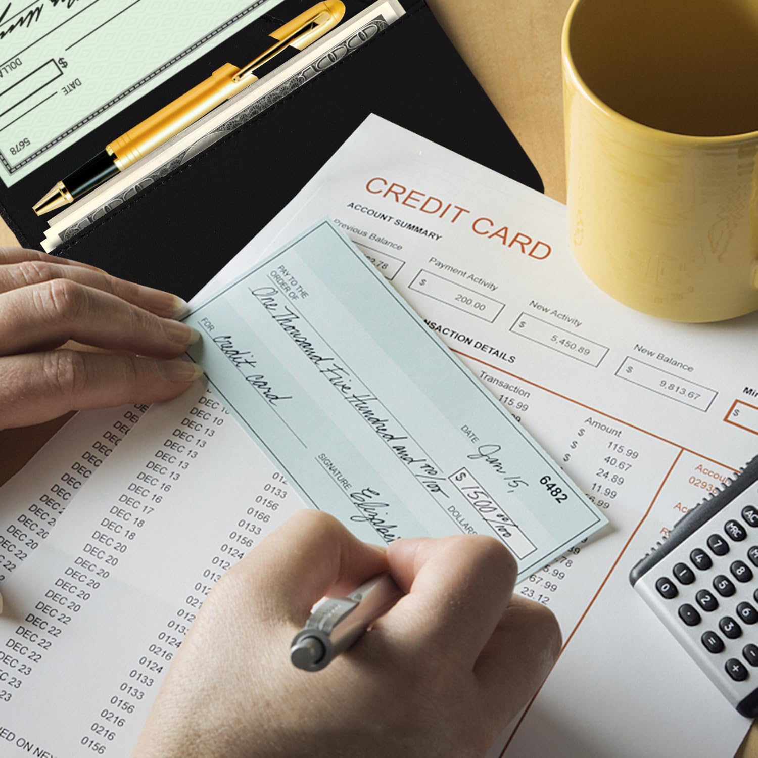 Sanlykate Checkbook Cover - RFID Blocking PU Leather Case for Duplicate Checks, Men & Women, with Pen Holder & Free Divider, Cartoon Dogs - Image 8