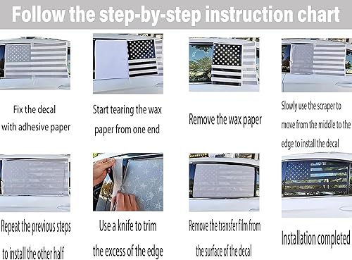 Miniatura 7 de CONGCONG Calcomanía de bandera estadounidense para Chevy Camaro para ventana trasera compatible con Chevy Camaro 2010-2015, calcomanía de bandera