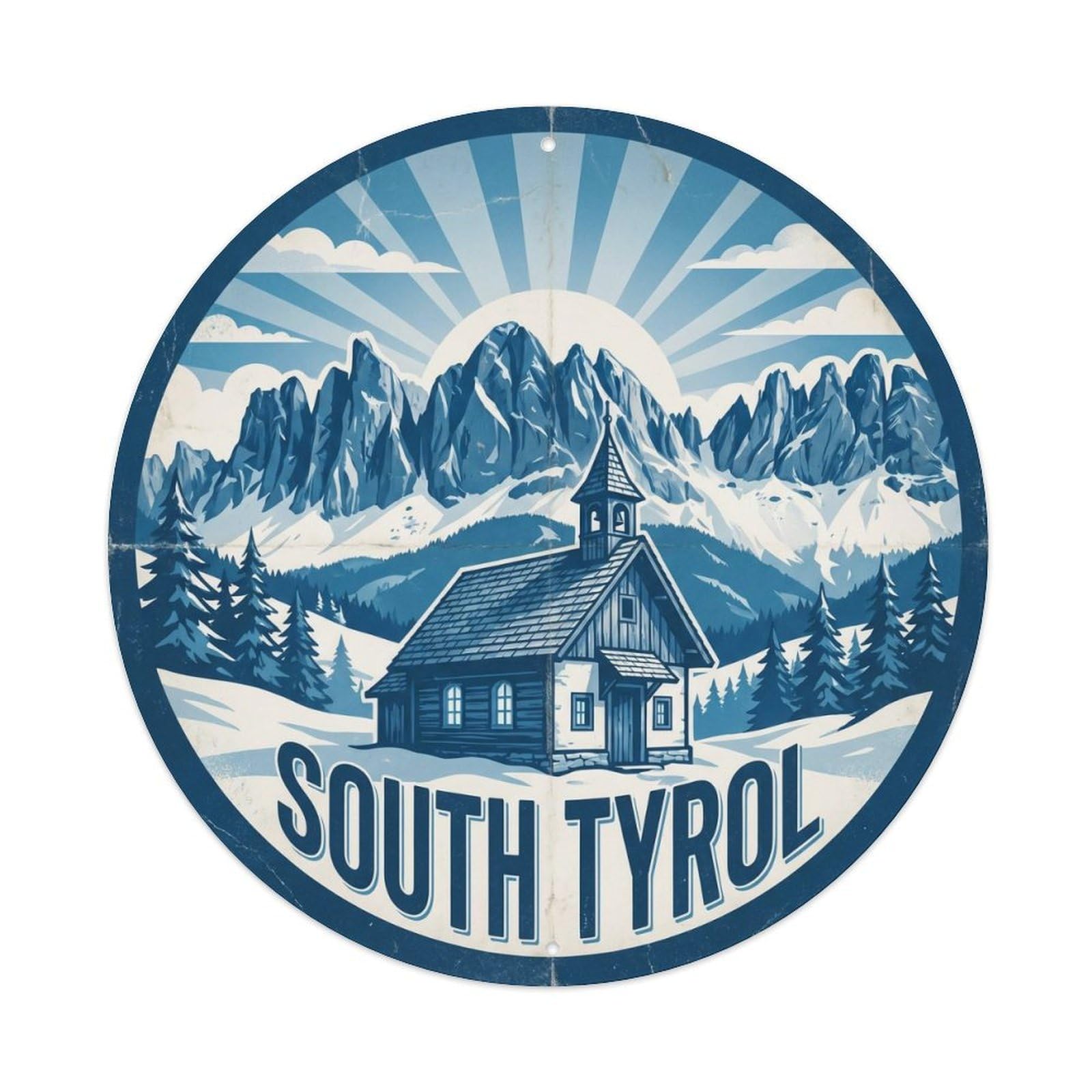 Landmark South Tyrol Italy Heritage City Travel Retro Metal Tin Sign