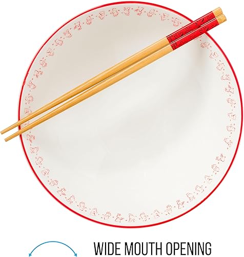 Miniatura 227 de Silver Buffalo - Cuenco con palillos para arroz, fideos o ramen, de cerámica, modelo Hogwarts Railways con escudo, de Harry Potter, apto