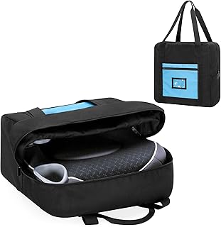 Teamoy Booster Seat Travel Bag for Airplane, Travel Bag of Toddler Booster Seat for Dining Chair, Booster Bushion Bag, Black