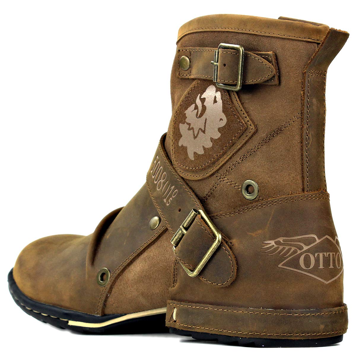 osstone Moto Botte Hommes Rivet Boot Bottes Vintage Cheville Hiver Boot Casual Cowboy Chaussures OZ-5008-1