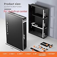 Vista 6 de XDeer Caja fuerte de seguridad de pared plana oculta en la pared, caja fuerte biométrica oculta para huellas dactilares, cajas fuertes electrónicas