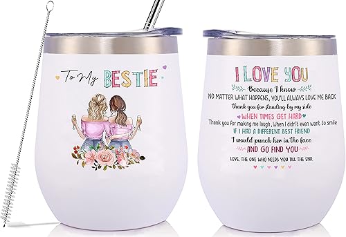 GEANHIL Vaso impreso de doble cara, regalos para mujeres, mejores amigos, mejores amigos, mejores amigos, mejores amigos, regalos de cumpleaños,