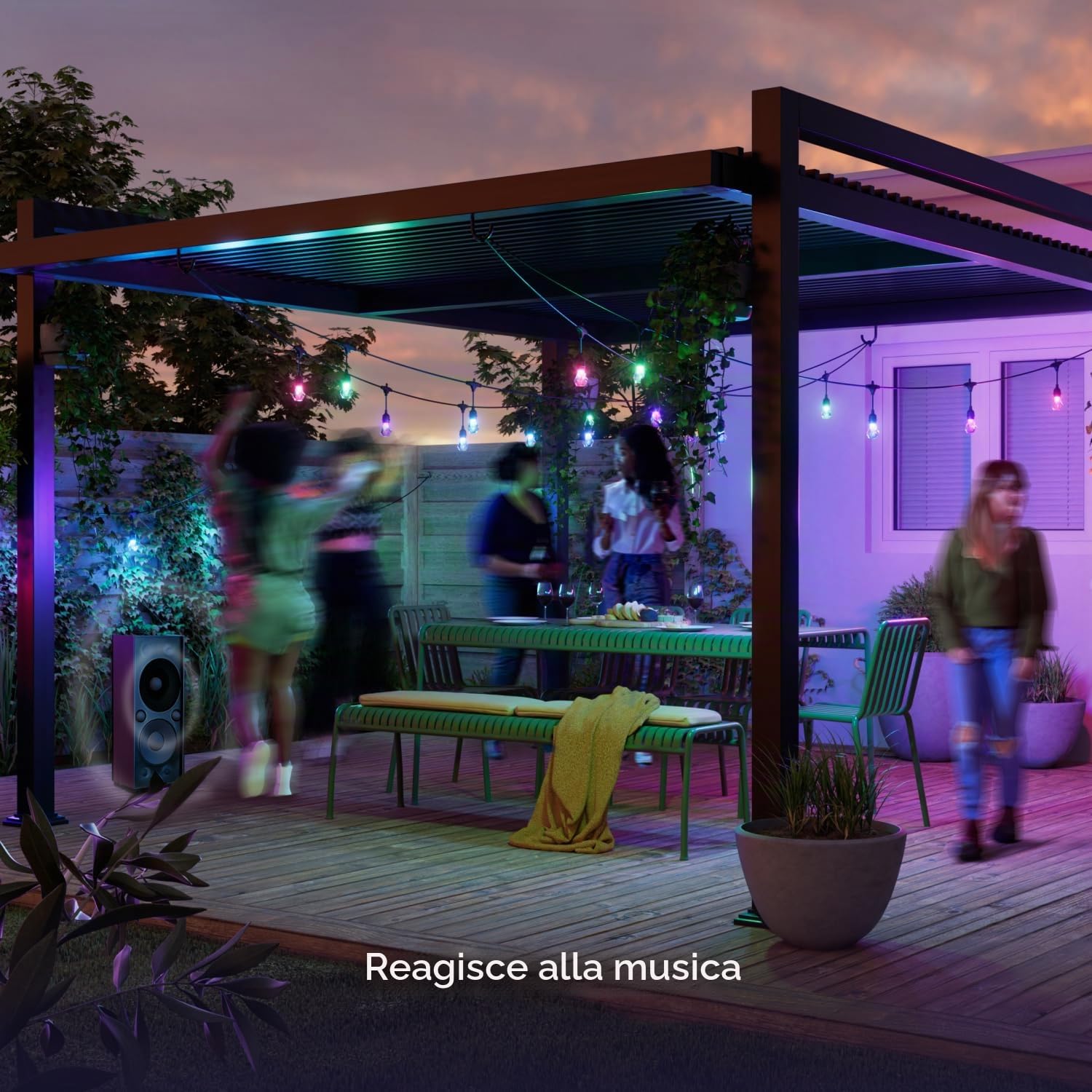 Nanoleaf Matter Essentials, Catena Luminosa Esterno Expansion Pack 15M LED RGBICW - Luci Led 16M Colori, IP65 Impermeabile, 20 Lampadine LED, WiFi Bluetooth Matter, Adatto per Giardino Balcone Gazebo
