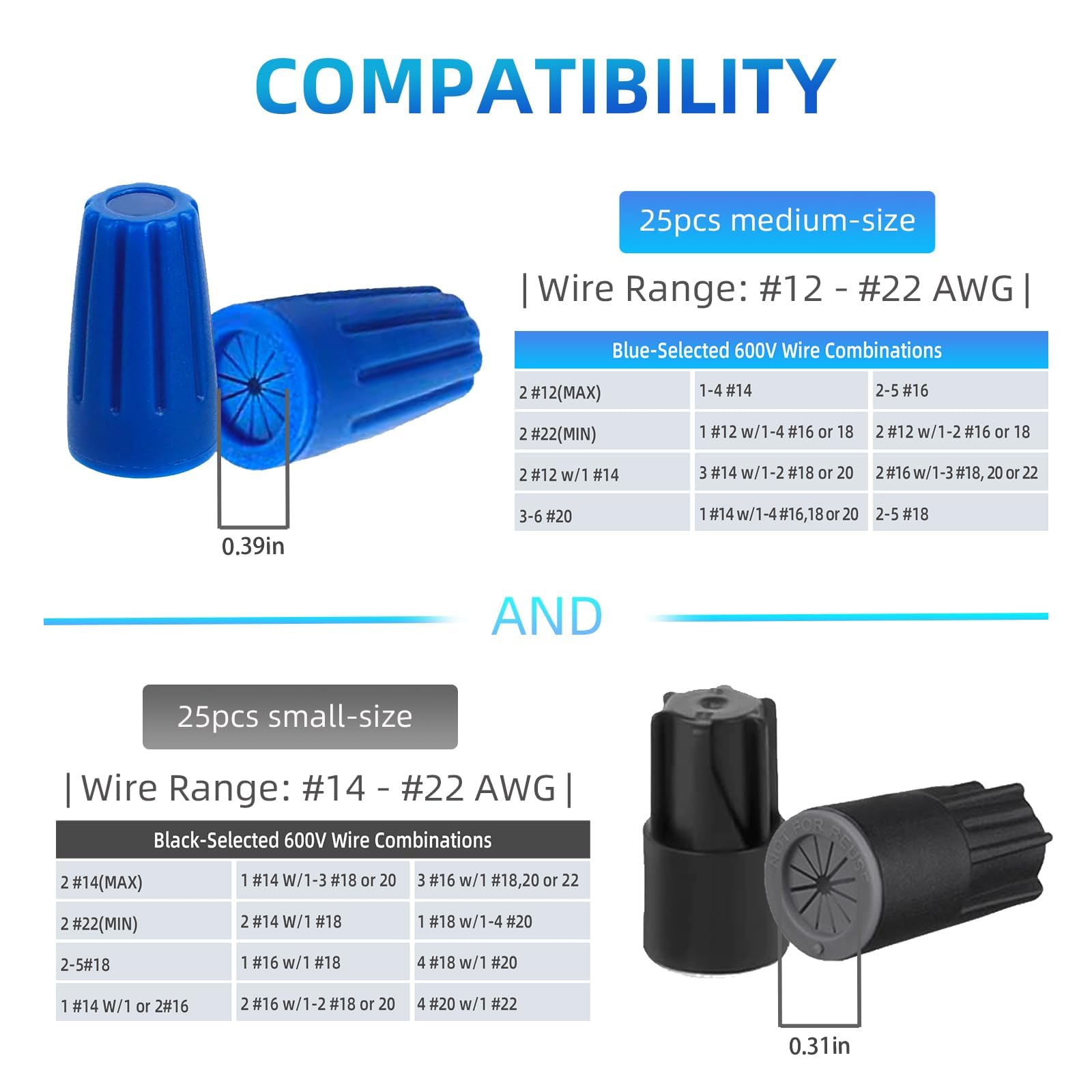 Gibbab Waterproof Outdoor Wire Electrical Connectors,Sealant Twist Nuts Caps Cable Terminal Connector Gel for Landscape Light Building Application - Image 4