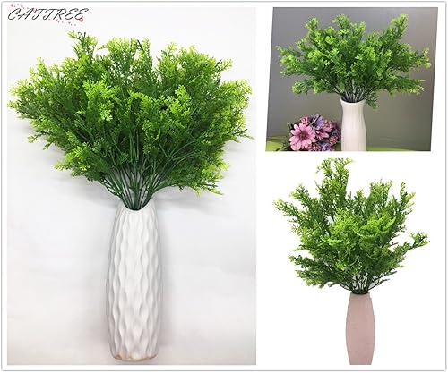 Vista 185 de Cattree - Arbustos artificiales, hierba de plástico, plantas artificiales para boda, interior, exterior, hogar, jardín, terraza, cocina, oficina