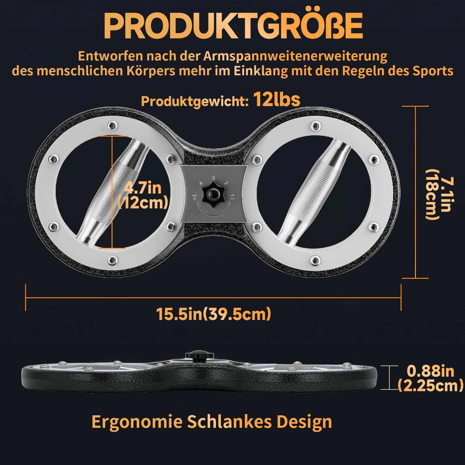Brennende Maschine 5.4kg Arm-Übungsgerät 360 Grad drehbar Unterarm-Übungsgerät Widerstand Einstellbare Multi-Funktions-Rotations-Trainer Grip Trainer Für Haus und Fitness-Studio Workouts.