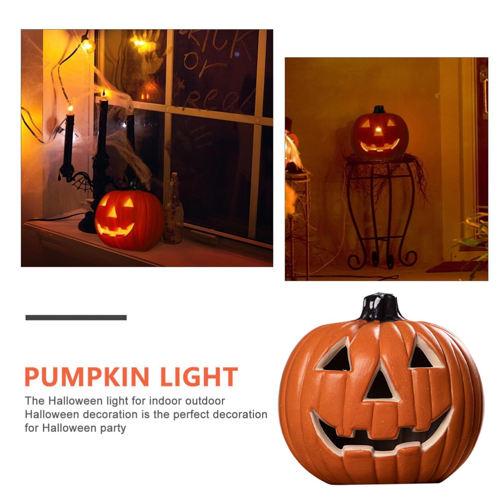 HOMSFOU 12pezzi Decorative Halloween Forma Di Zucca Candele Elettroniche Senza Batteria Atmosfera Spettrale Per Feste e Decorazioni Da Colore Arancione