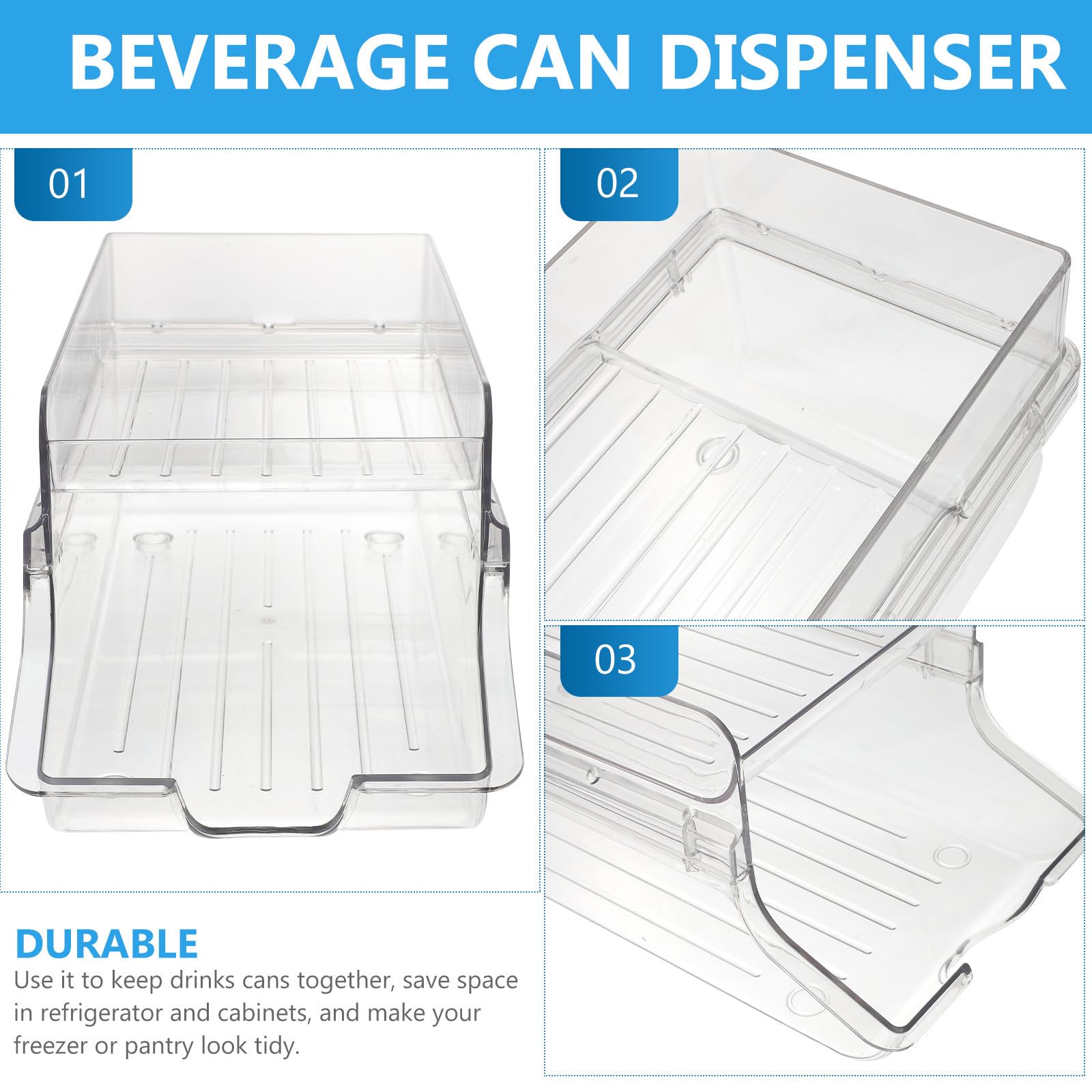 SEWACC Organizador de Latas de Plástico para Refrigerador de Doble Capa