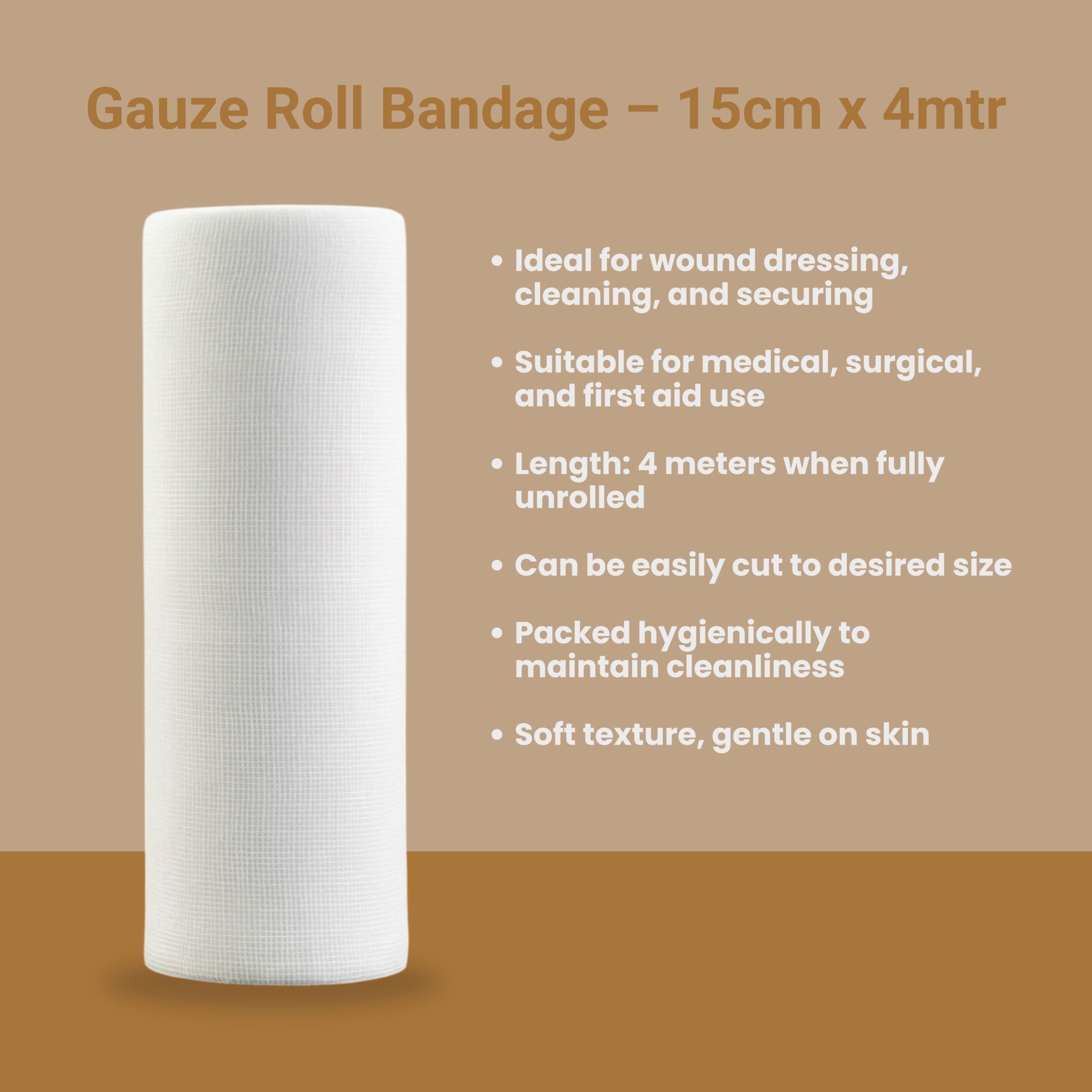 SMDPL Gauze Roll Bandage 15cm x 4mtr β Cotton Gauze | Medical Wrap for Wound Care, First Aid & Surgical Use Pack of 12 2