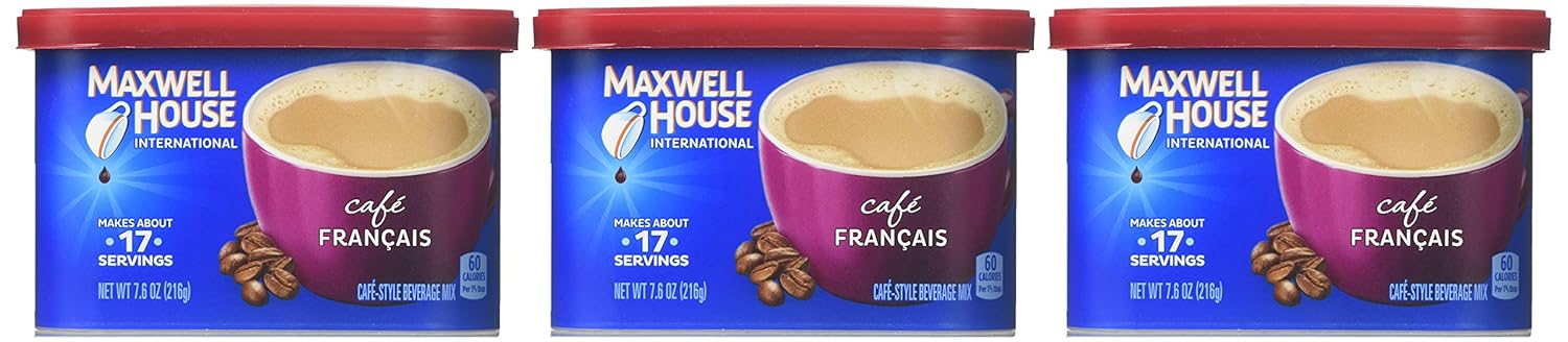 Maxwell House International Coffee Cafe Francais, 7.6-ounce Cans (Pack of 3)