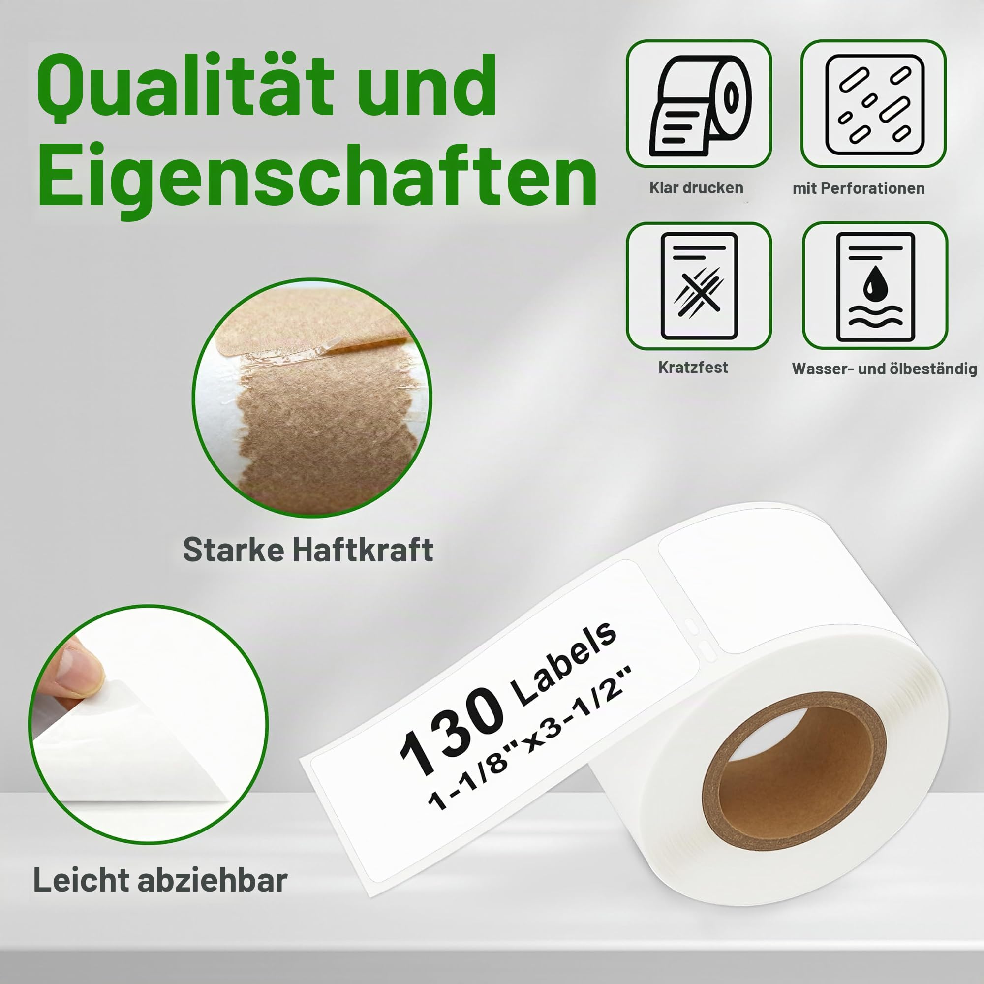 10 Rollen 99010 RFID Adressetiketten 28 x 89 mm für LabelWriter 550 | Ersatz für S0722370 mit RFID-Chip und 130 Etiketten je Rolle, kompatibel mit Dymo LabelWriter 550 Druckern